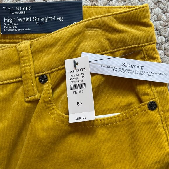 TALBOTS - Flawless High Waist Straight Leg Corduroy Pant -- NEW with Tag - Picture 8 of 13